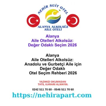 <div>Alanya'da doğru otel seçimi 7 kritik soru ile. Nehir Suit Otel'de değer odaklı rehber: misafir profili, helal mutfak, şeffaf fiyat, butik güvence.&nbsp;</div>