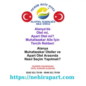 <p>Alanya otel mi apart otel mi: 1+1 suit, yemekli konaklama, helal kasap. Nehir Suit Otel'de 100 m plaj, alkolsüz konsept, sabit tarife güvencesi.</p><div></div>