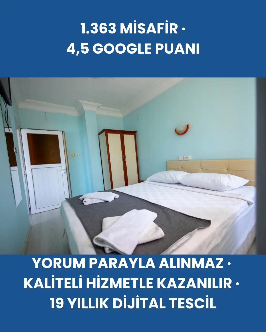 1+1 Suit Dairelerde Yatak Odasında 1 TV, 1 Klima Vardır.